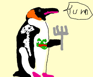 300x250 Penguin Eats Pepe The Frog! Drawing - Pepe The Frog Drawing