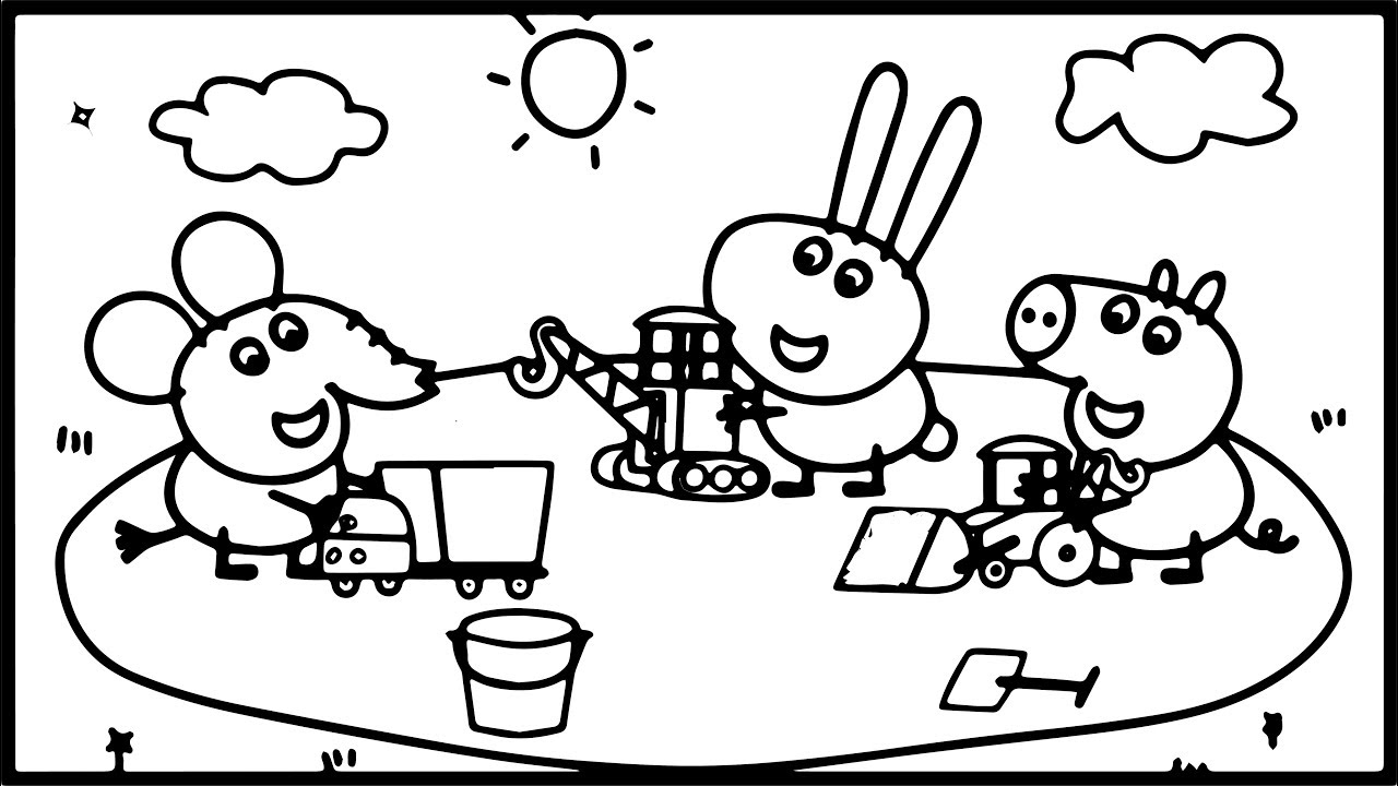 1280x720 how to draw peppa pig playground coloring pages kids drawing - Peppa Drawing