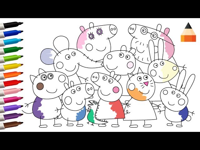 640x480 how to draw peppa pig characters - Peppa Pig Drawing