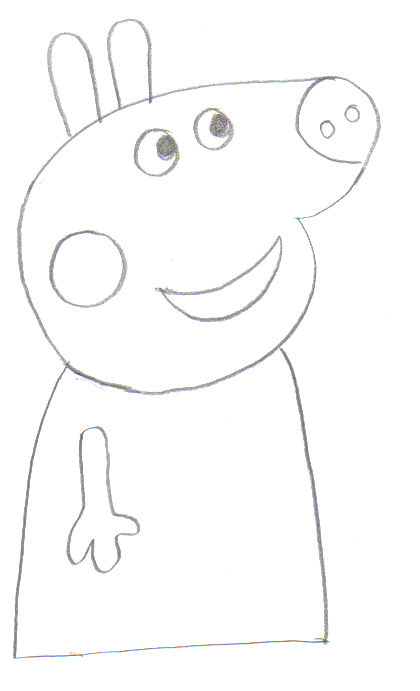 420x691 how to draw peppa pig feltmagnet - Peppa Pig Drawing