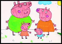 200x143 how to draw peppa pig cartoon characters drawing tutorials - Peppa Pig Drawing