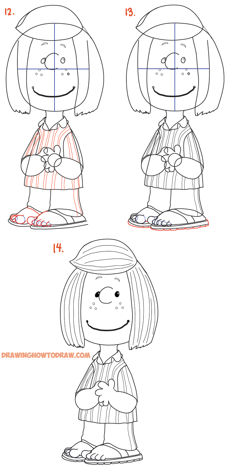 783x1606 how to draw peppermint patty from the peanuts movie easy tutorial - Peppermint Drawing