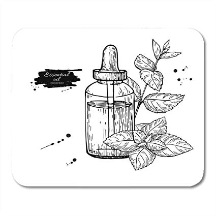 425x425 boszina mouse pads mint essential oil bottle - Peppermint Drawing