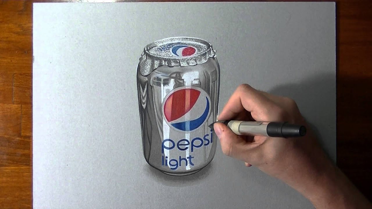 1280x720 Crazy Realistic Drawing Pepsi Can - Pepsi Can Drawing