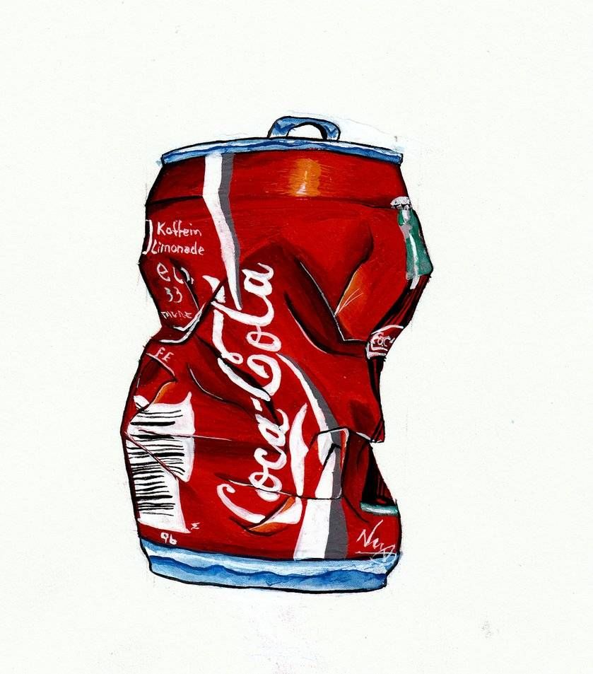 839x953 crushed can, cantin coke,drawing,art coca cola - Pepsi Can Drawing