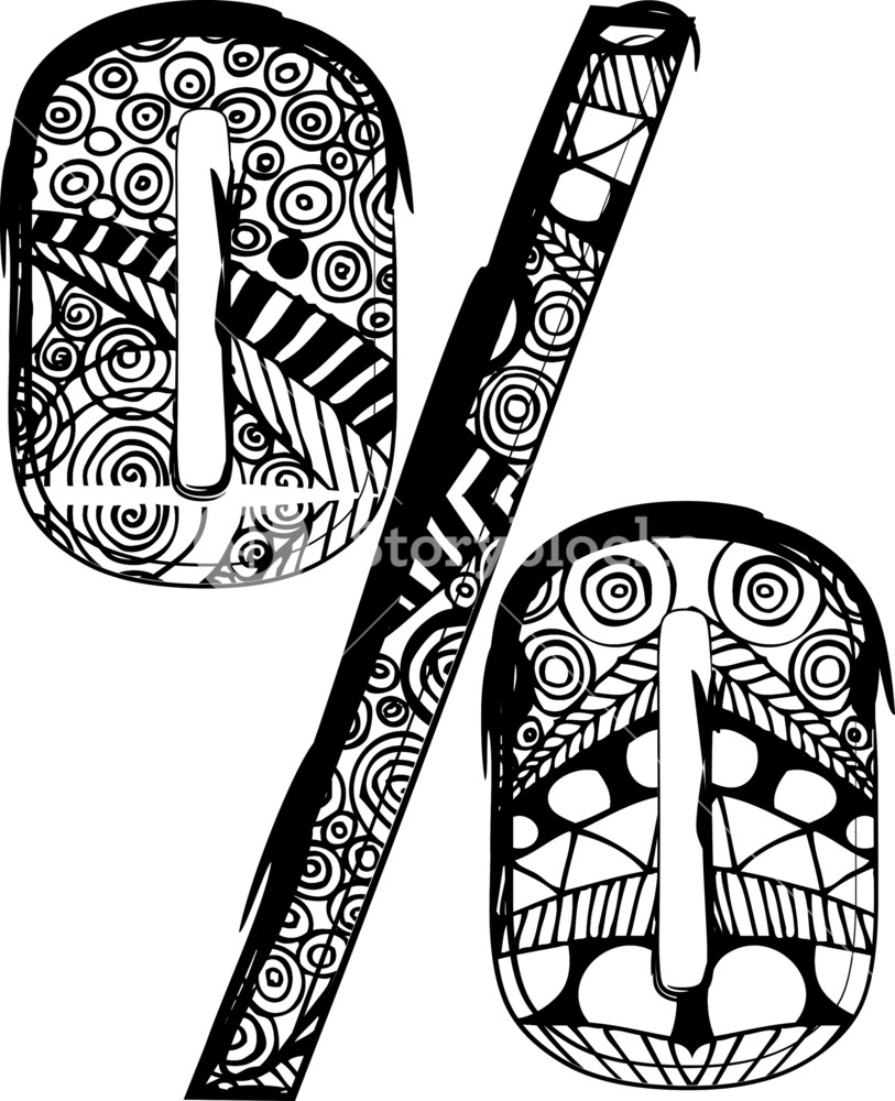 813x1000 Percentage Symbol With Abstract Drawing Vector Illustration - Percentage Drawing