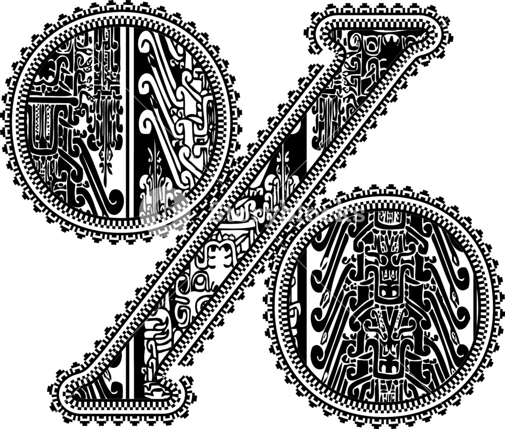 1000x849 Percentage Symbol With Ancient Drawing Vector Illustration - Percentage Drawing