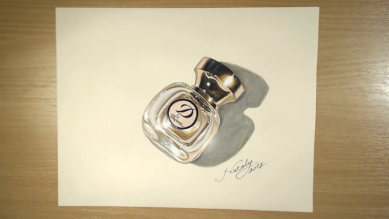 1280x720 drawing a realistic perfume bottle - Perfume Bottle Drawing