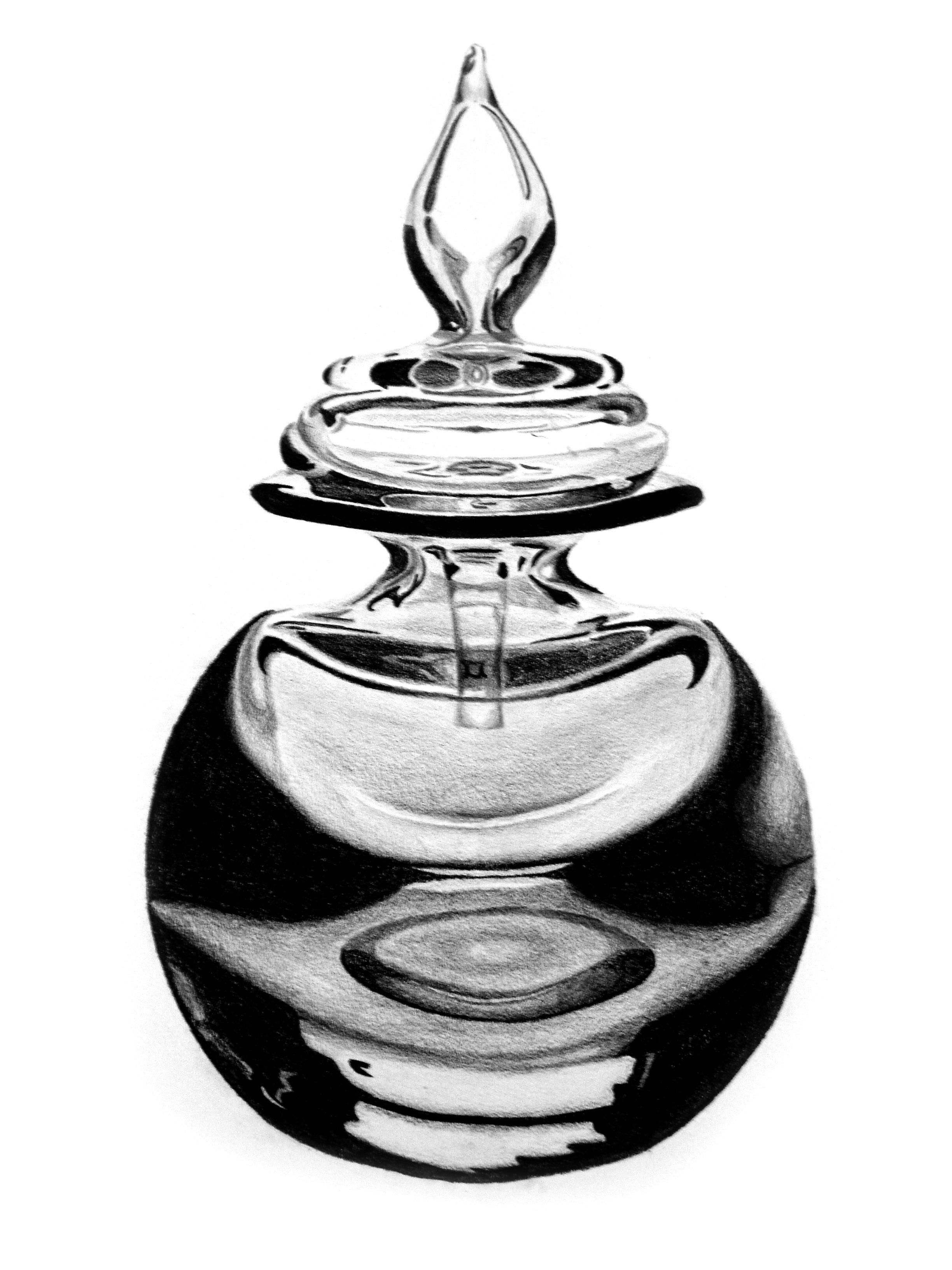 2448x3264 perfume bottle, pencil drawing, art - Perfume Bottle Drawing