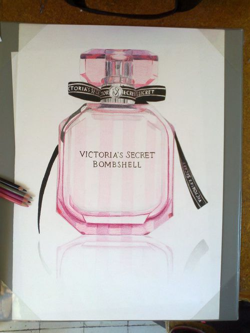 500x667 victoria's secret bombshell perfume drawing on we heart it - Perfume Drawing