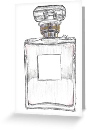 277x415 chanel perfume drawing greeting cards - Perfume Drawing