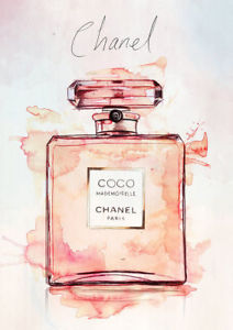 212x300 coco chanel perfume art paris quality canvas print painting - Perfume Drawing