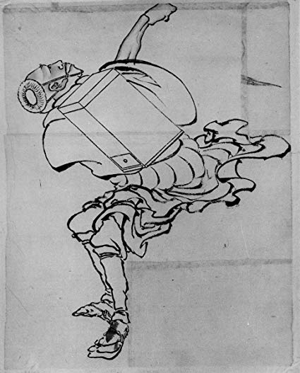 425x527 drawing school of katsushika hokusai fan peddler - Period Drawing