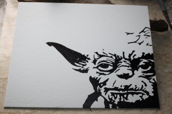 570x380 star wars yoda permanent marker drawing on canvas x - Permanent Marker Drawings