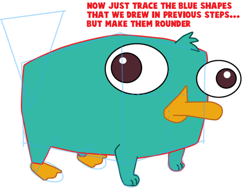 500x388 how to draw baby perry the platypus from phineas and ferb - Perry The Platypus Drawing