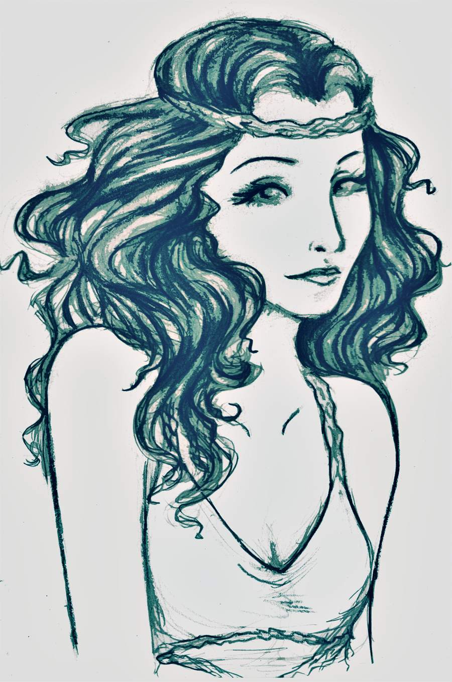 900x1359 persephone goddess drawing - Persephone Drawing