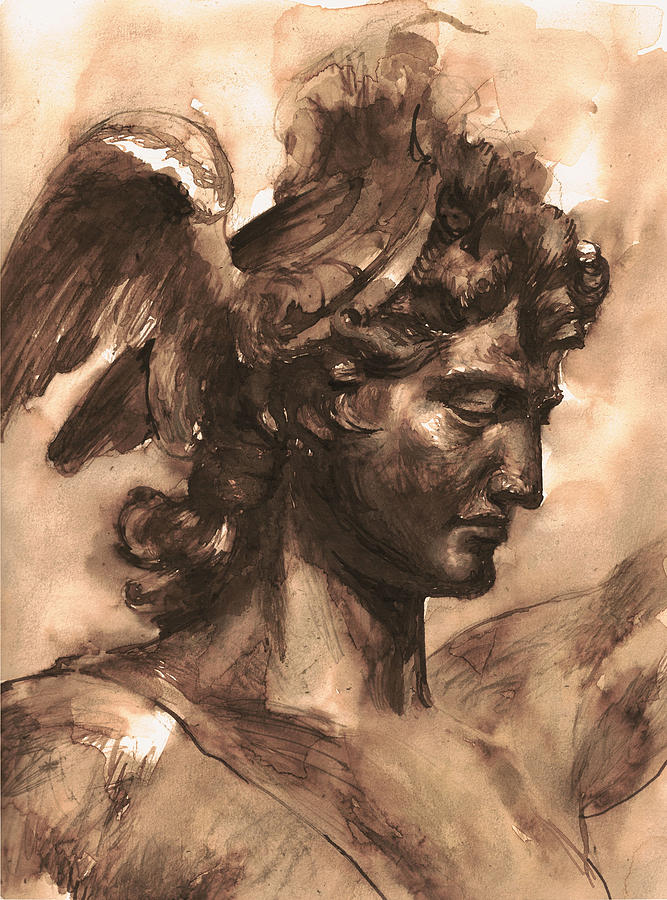 667x900 Perseus Statue Benvenuto Cellini Drawing - Perseus Drawing