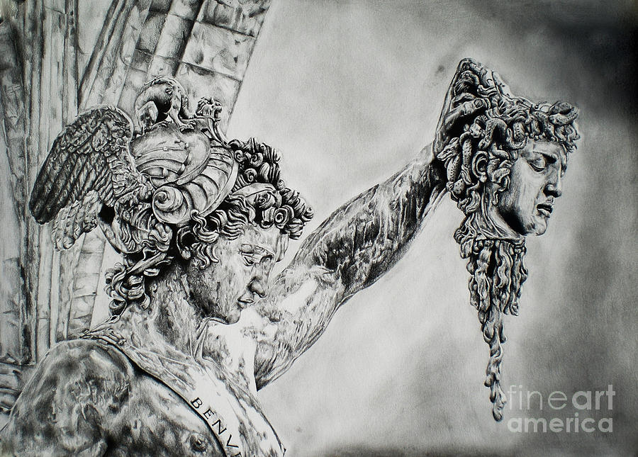 900x645 Perseus With The Head Of Medusa Drawing - Perseus Drawing