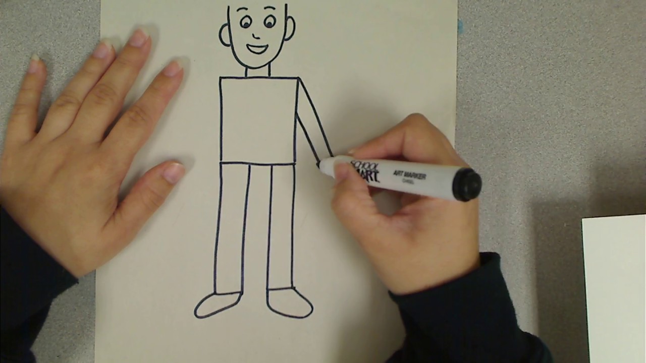1280x720 How To Draw A Person Using Shapes - Person Drawing A Picture