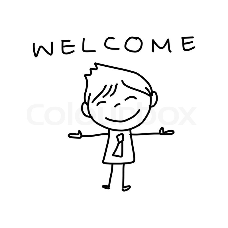 800x800 Hand Drawing Cartoon Character Happy Stock Vector Colourbox - Person Drawing Cartoon