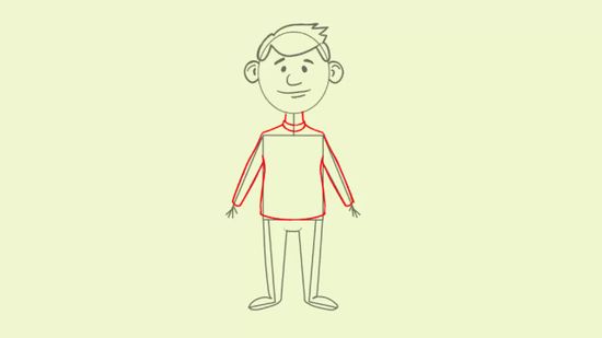 550x309 How To Draw A Cartoon Man Steps - Person Drawing Cartoon