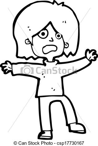 316x470 Cartoon Scared Person - Person Drawing Cartoon