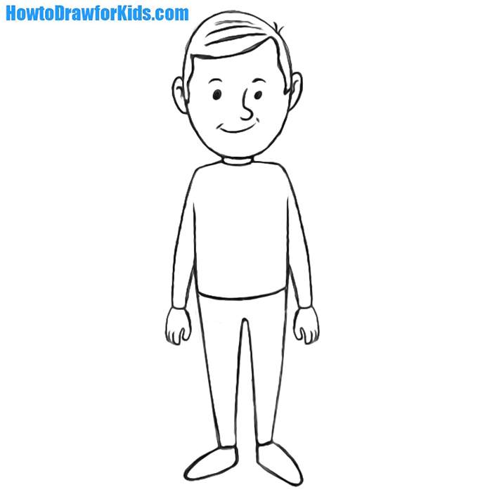 690x700 How To Draw A Man For Kids How To Draw For Kids - Person Drawing Picture