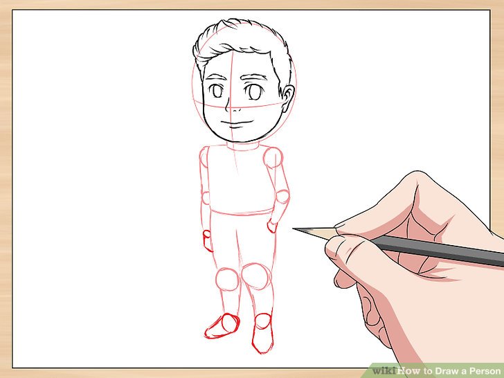 728x546 How To Draw A Person Steps - Person Drawing Picture