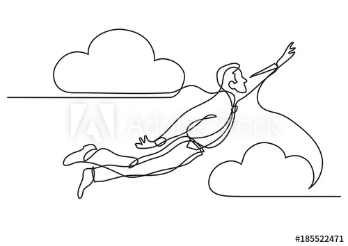 500x354 Continuous Line Drawing Of Business Person - Person Drawing Picture