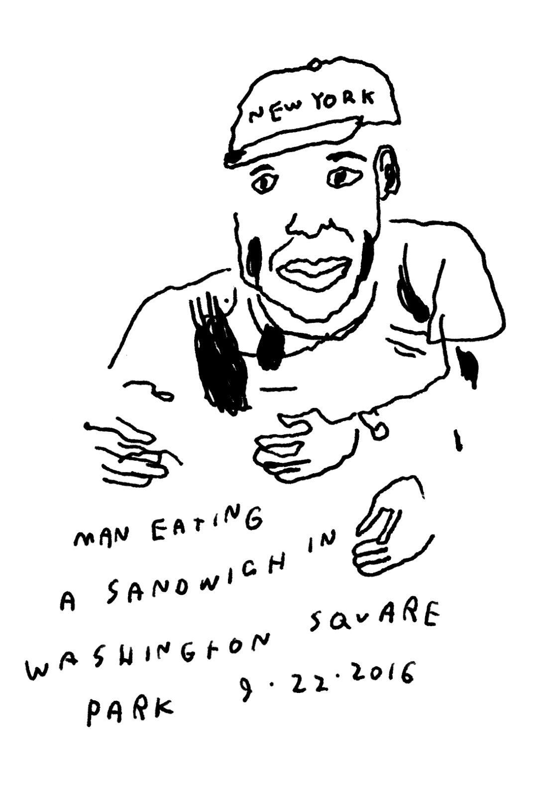 1113x1600 Every Person In New York - Person Eating Drawing