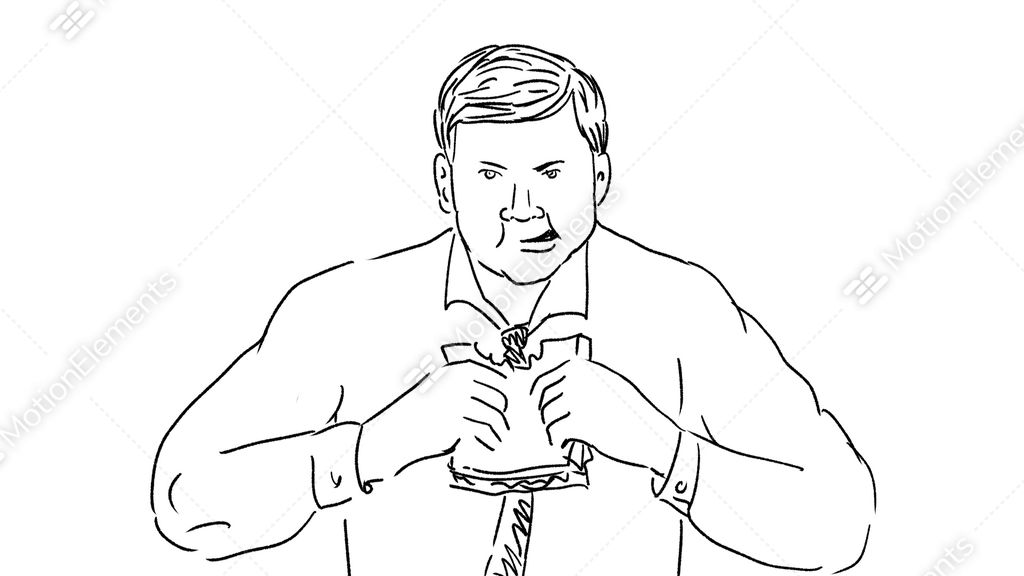1024x576 man eating sandwich drawing animation stock animation - Person Eating Drawing