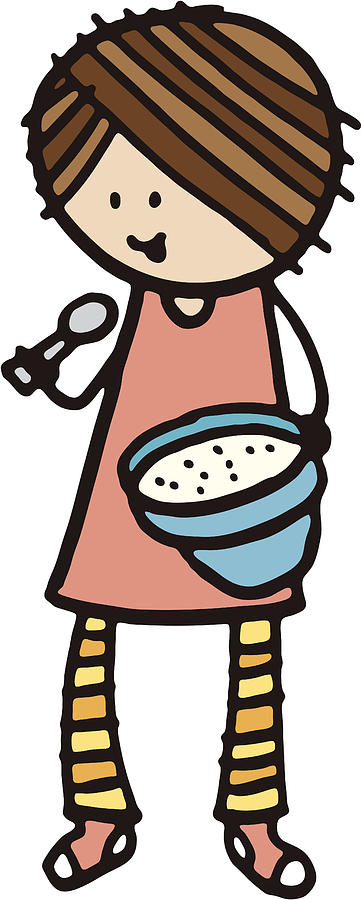 361x900 person eating cereal - Person Eating Drawing