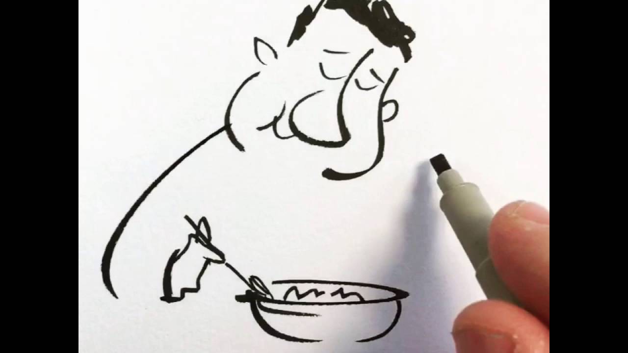 1280x720 quick draw time lapse cartoon man eating life cereal - Person Eating Drawing