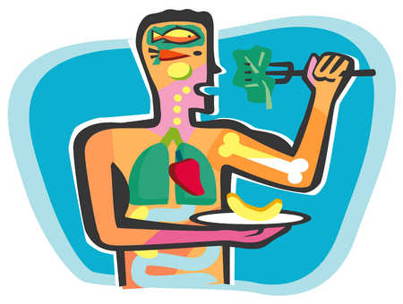 450x340 Stock Illustration - Person Eating Drawing