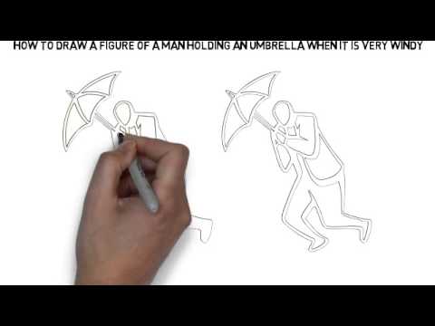 480x360 how to draw a figure of a man holding an umbrella when it is very - Person Holding Umbrella Drawing