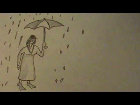 480x360 how to draw a person holding umbrella - Person Holding Umbrella Drawing