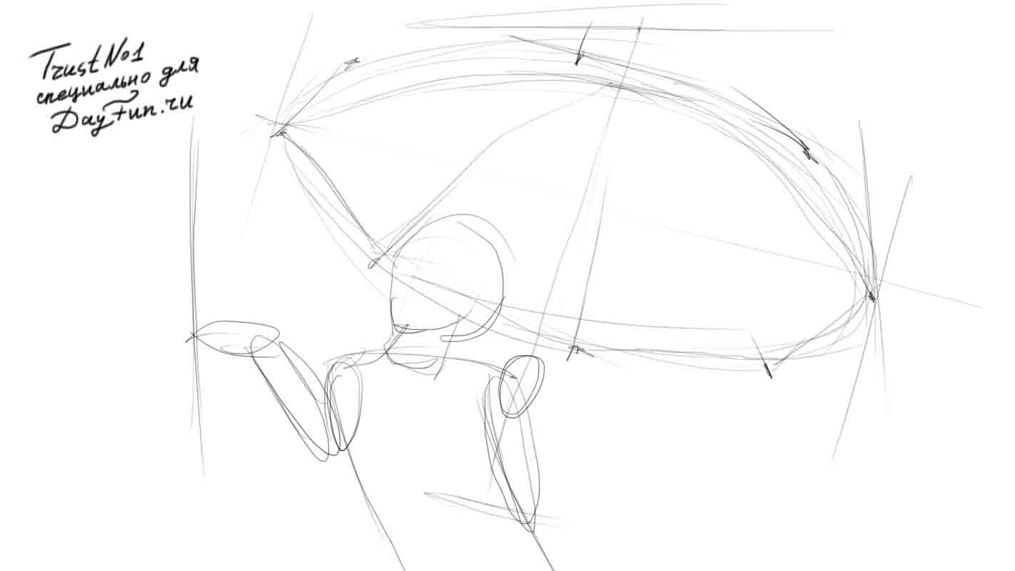 1422x800 how to draw an umbrella step - Person Holding Umbrella Drawing