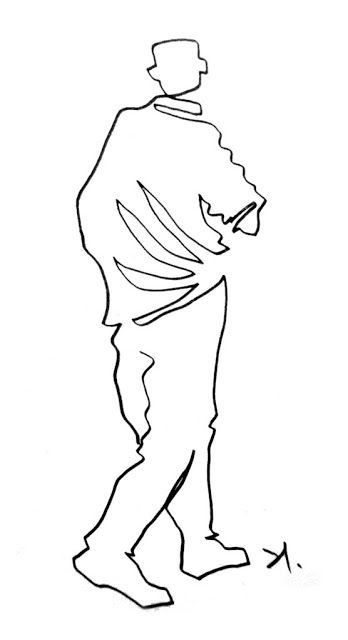 348x640 Single Line Drawing - Person Line Drawing