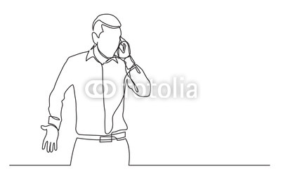 400x250 continuous line drawing of standing man emotionally speaking - Person Line Drawing