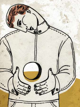 338x450 Stock Illustration - Person Looking Down Drawing