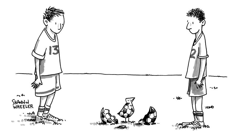 900x520 two boys on a soccer team look down at the ground drawing - Person Looking Down Drawing