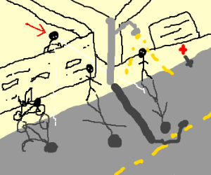 300x250 a person looks down a road full of shadows drawing - Person Looking Down Drawing