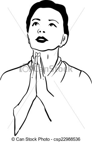 304x470 Huge Collection Of 'praying Woman Drawing' Download More Than - Person Praying Drawing
