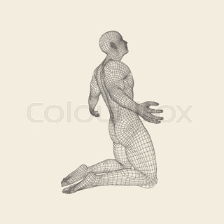 320x320 Man Kneeling And Praying To God Stock Vector Colourbox - Person Praying Drawing