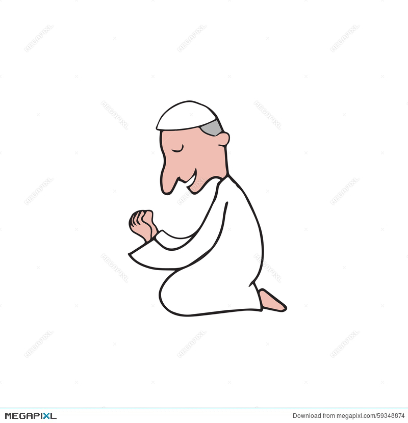 800x830 muslim man pray illustration - Person Praying Drawing