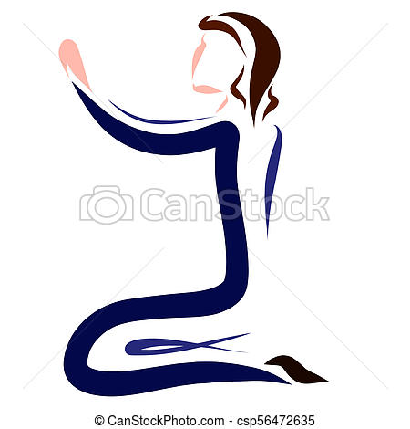 450x470 a praying person, a christian logo - Person Praying Drawing