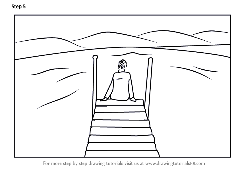 844x598 learn how to draw a person sitting on boat dock - Person Sitting Drawing