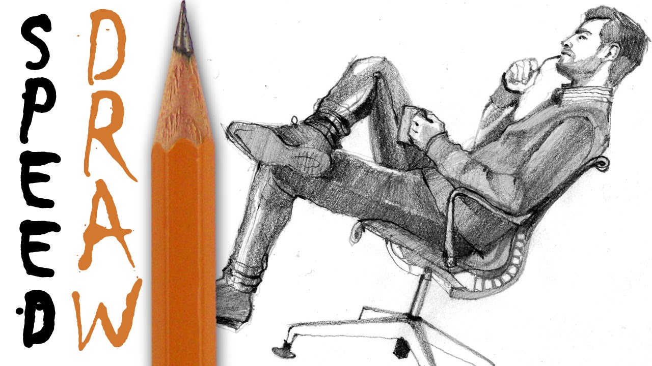 1280x720 speed drawing of a sitting man - Person Sitting Drawing