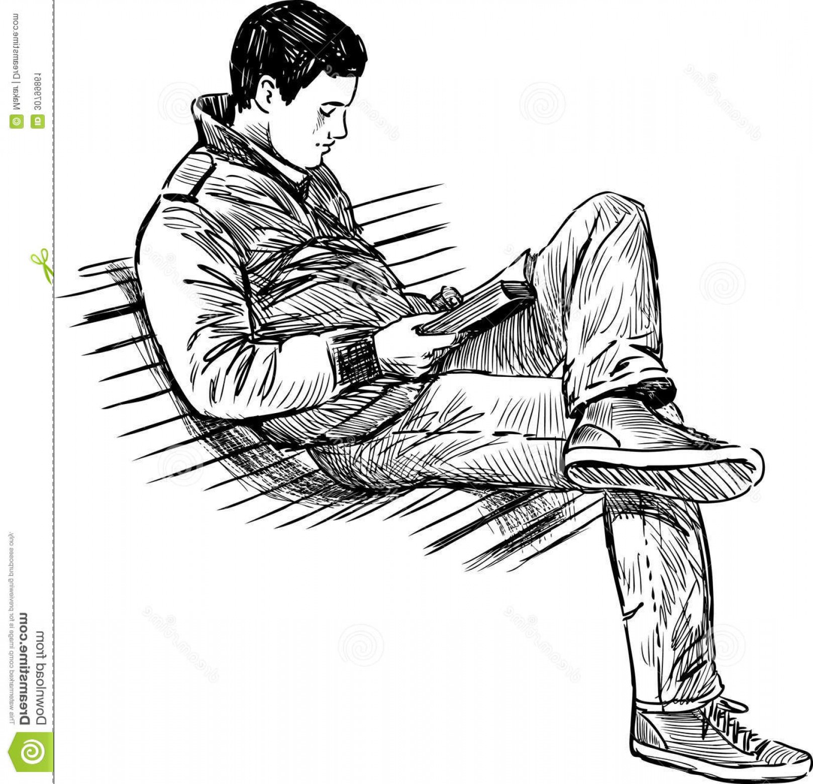 How To Draw People Sitting On A Bench - BENCH