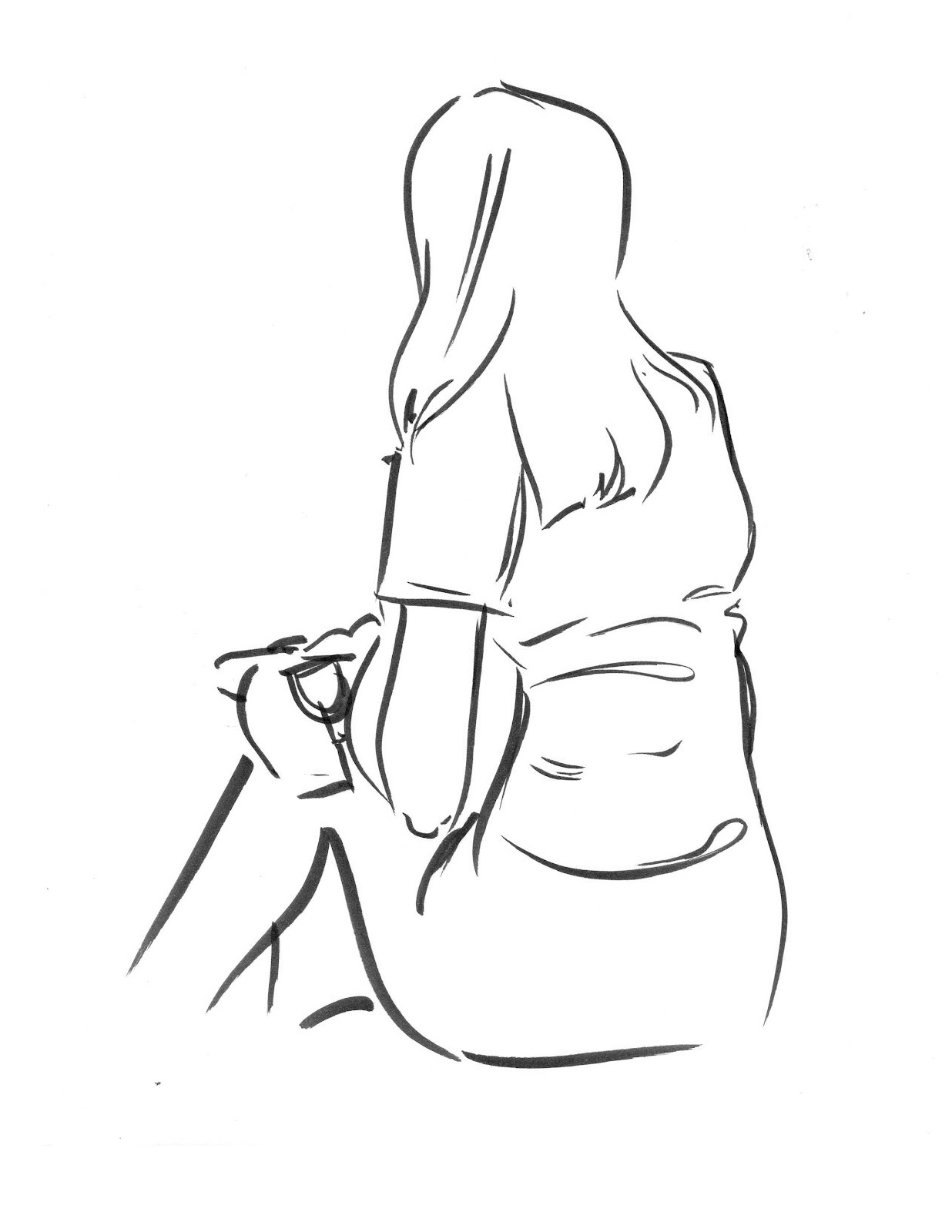 1236x1600 Pictures Of People Drawing - Person Sitting Drawing